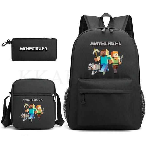 Kit Mochila Infantil Escolar com Estojo Minecraft