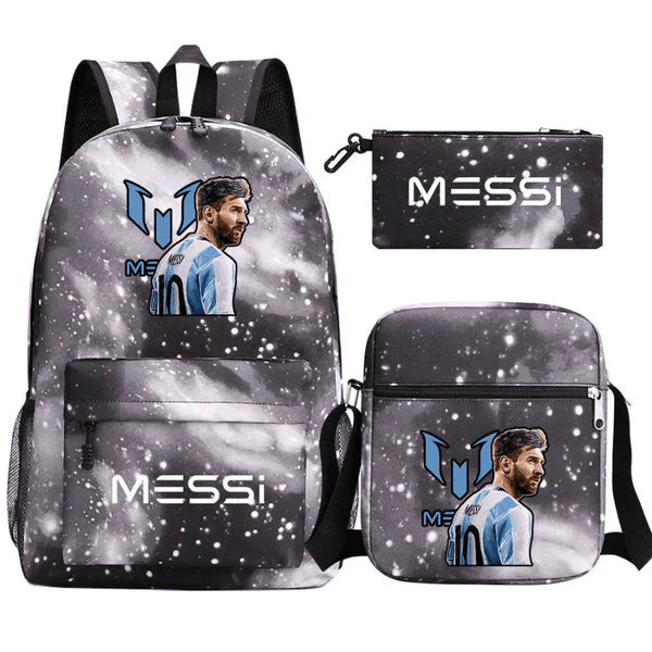 Kit Mochila Infantil + Estojo + Lancheira Messi